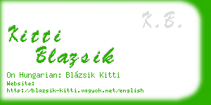 kitti blazsik business card